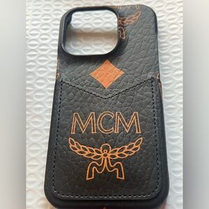 MCM Black iPhone 15 Pro Case with Logo